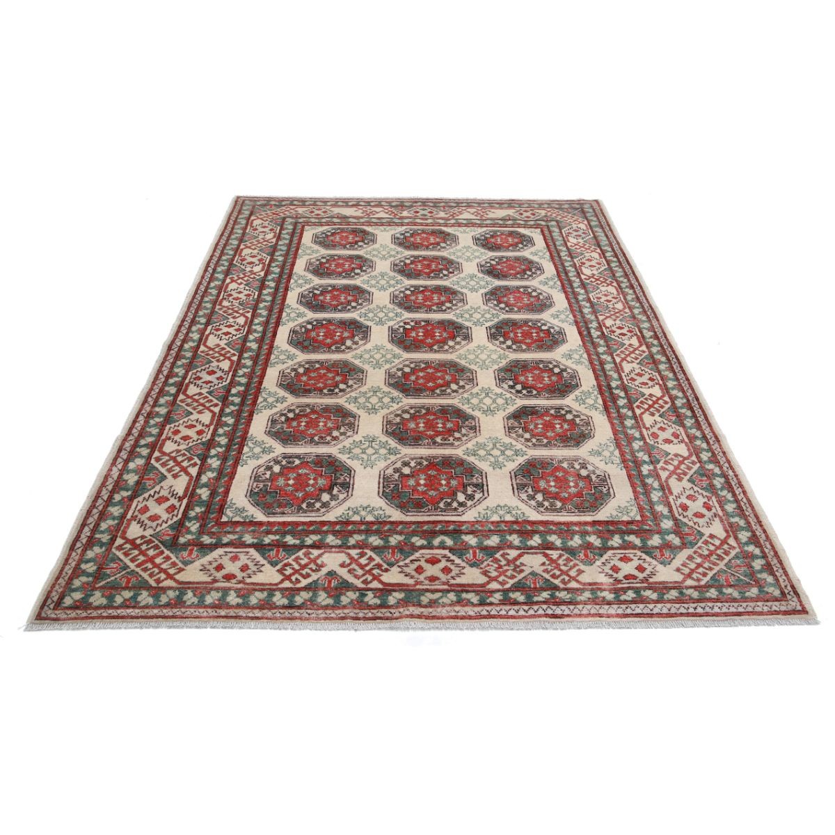 Revival 6x8 Handmade Double Knotted Washable Wool Rug - Colorful