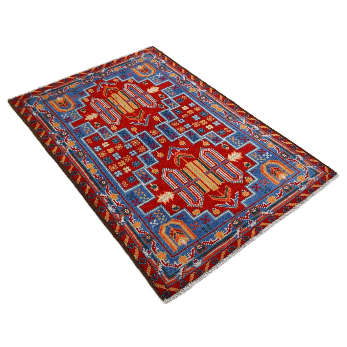 Revival 3x5 Handmade Double Knotted Washable Wool Rug - Colorful