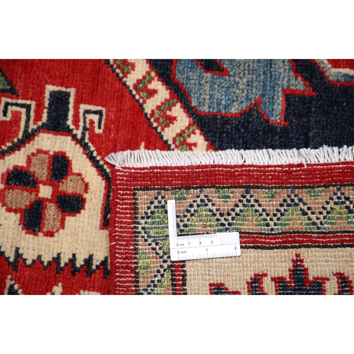 Kazak 7x10 Handmade Double Knotted Washable Wool Rug - Colorful