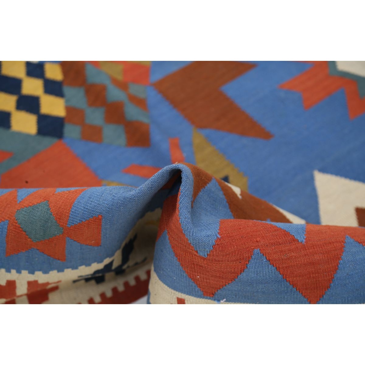 Kafkaas 5x7 Hand Woven Washable Wool Rug - Colorful