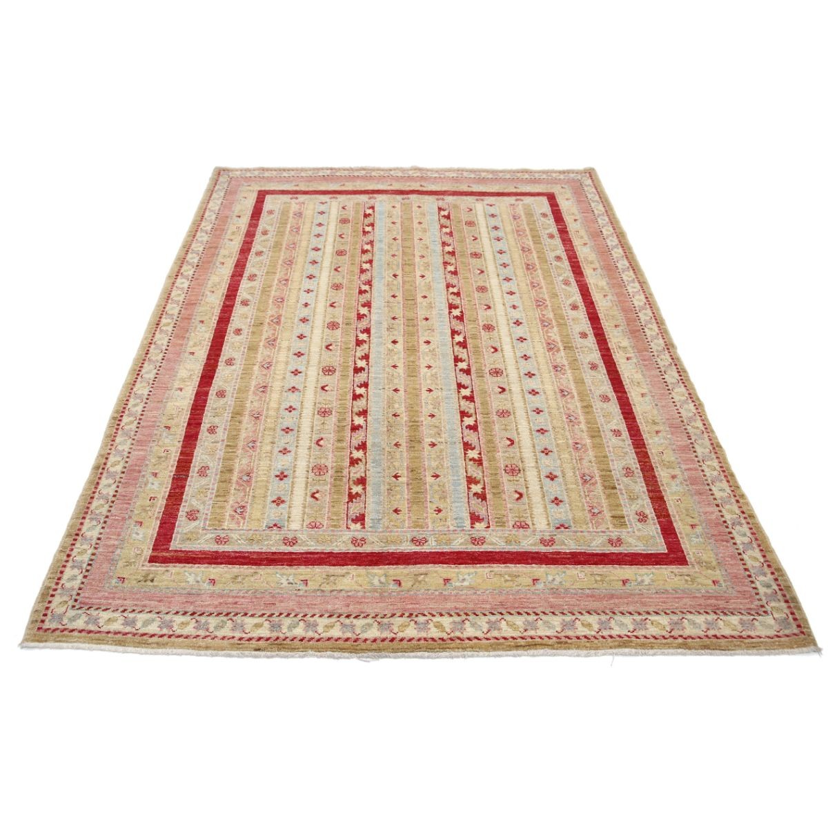 Shaal 5x7 Handmade Double Knotted Washable Wool Rug - Colorful
