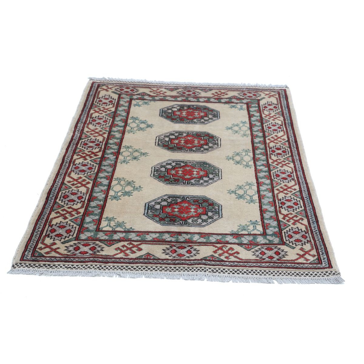 Revival 4x5 Handmade Double Knotted Washable Wool Rug - Colorful