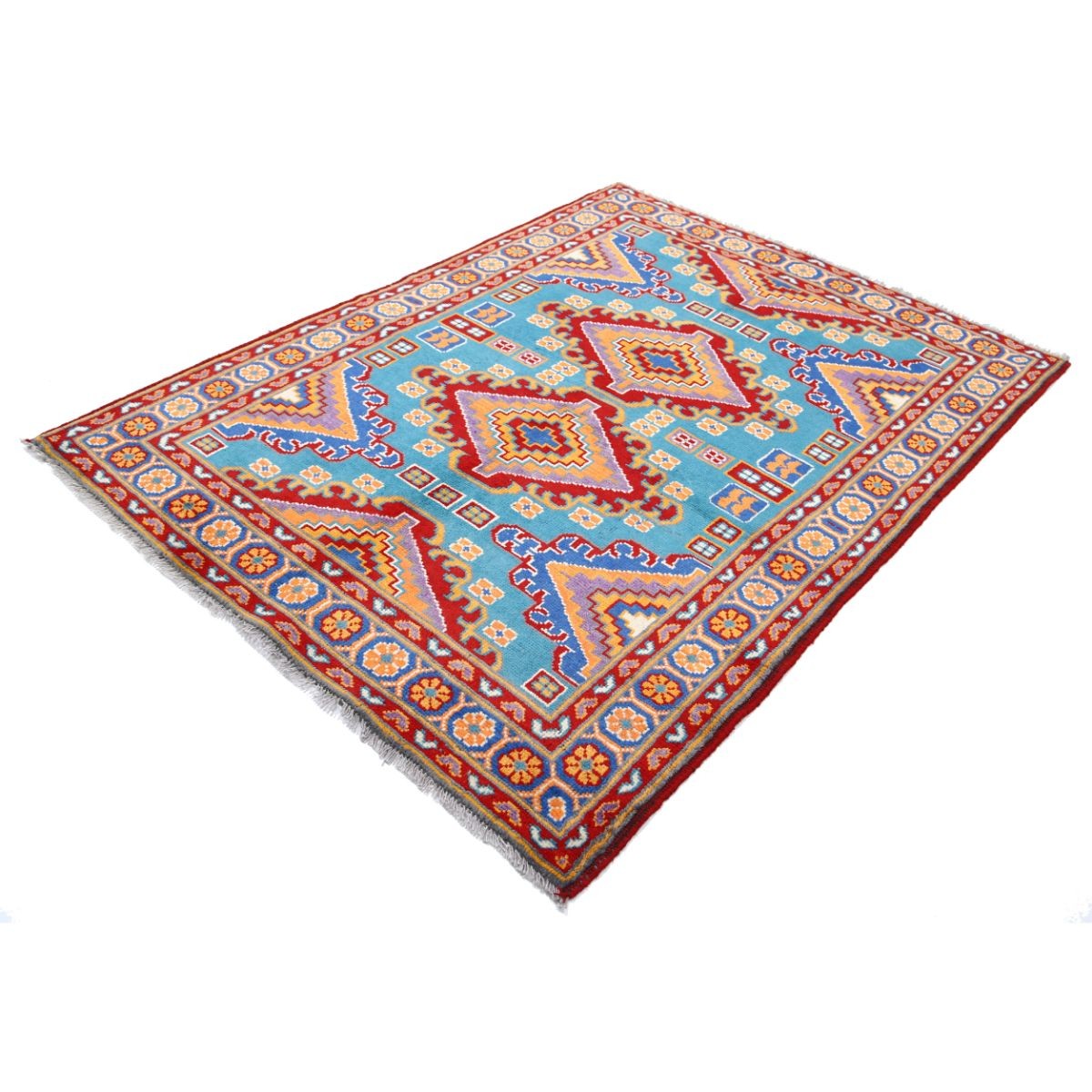 Revival 5x7 Handmade Double Knotted Washable Wool Rug - Colorful