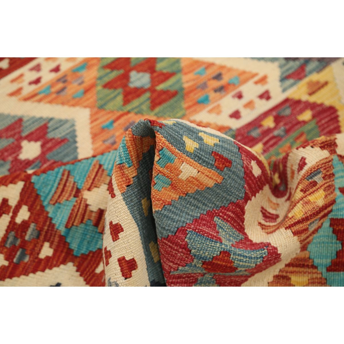 Maimana 5x7 Hand Woven Washable Wool Rug - Colorful