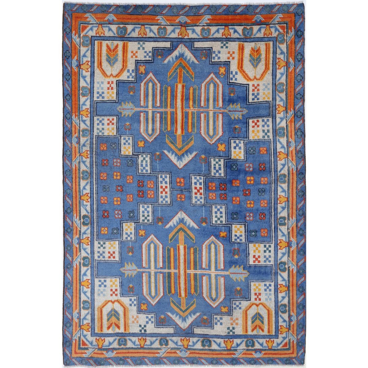 Revival 6x8 Handmade Double Knotted Washable Wool Rug - Colorful