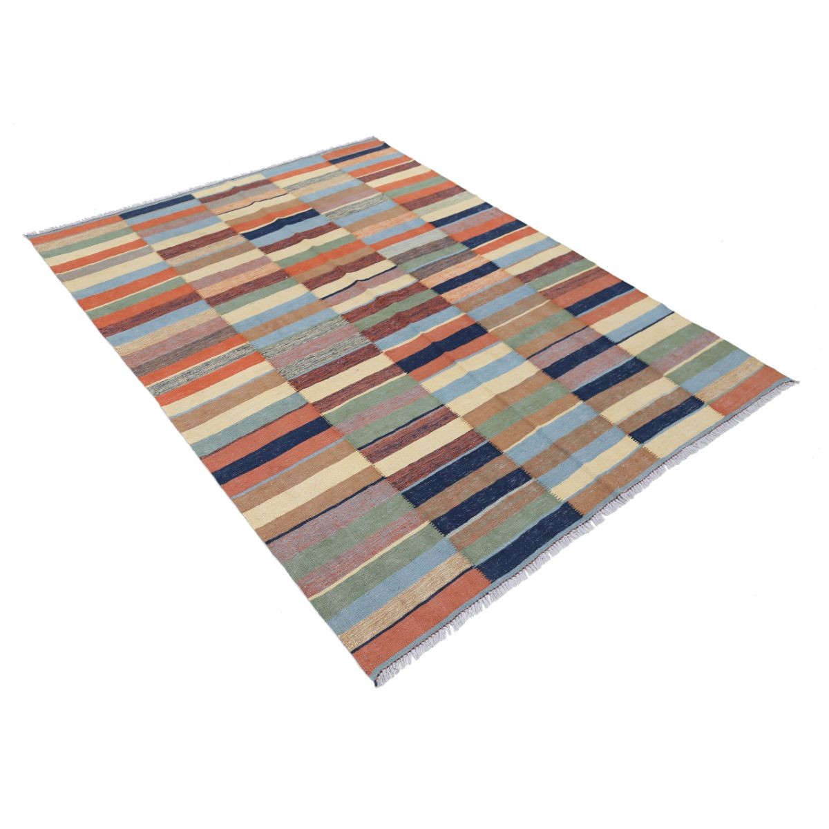 Kafkaas 5x7 Hand Woven Washable Wool Rug - Colorful