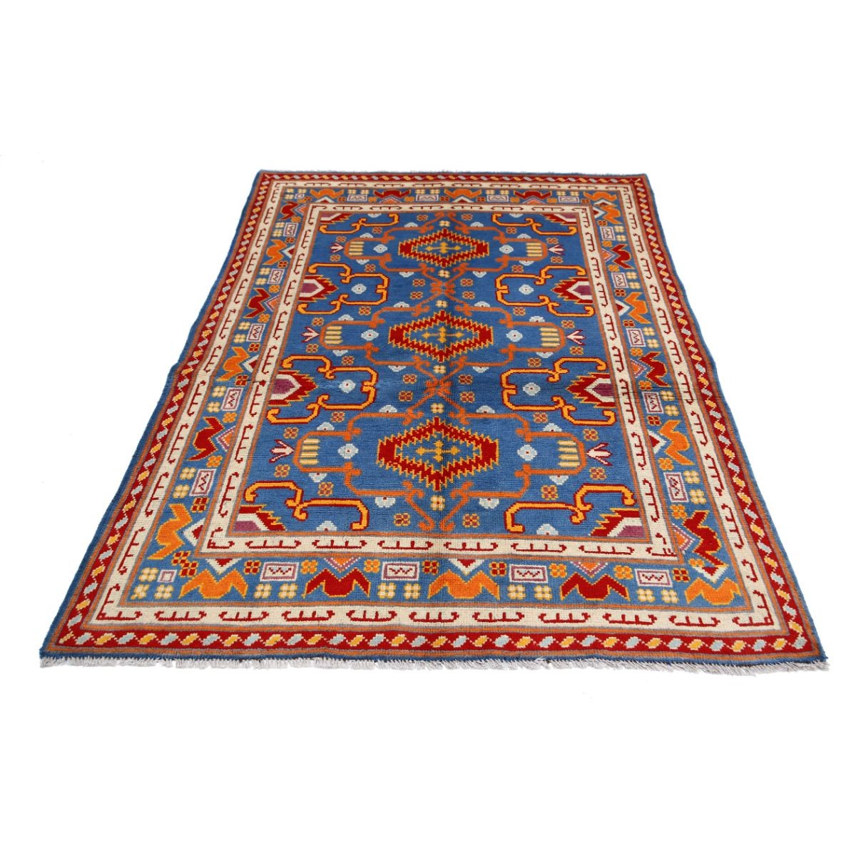 Revival 5x7 Handmade Double Knotted Washable Wool Rug - Colorful