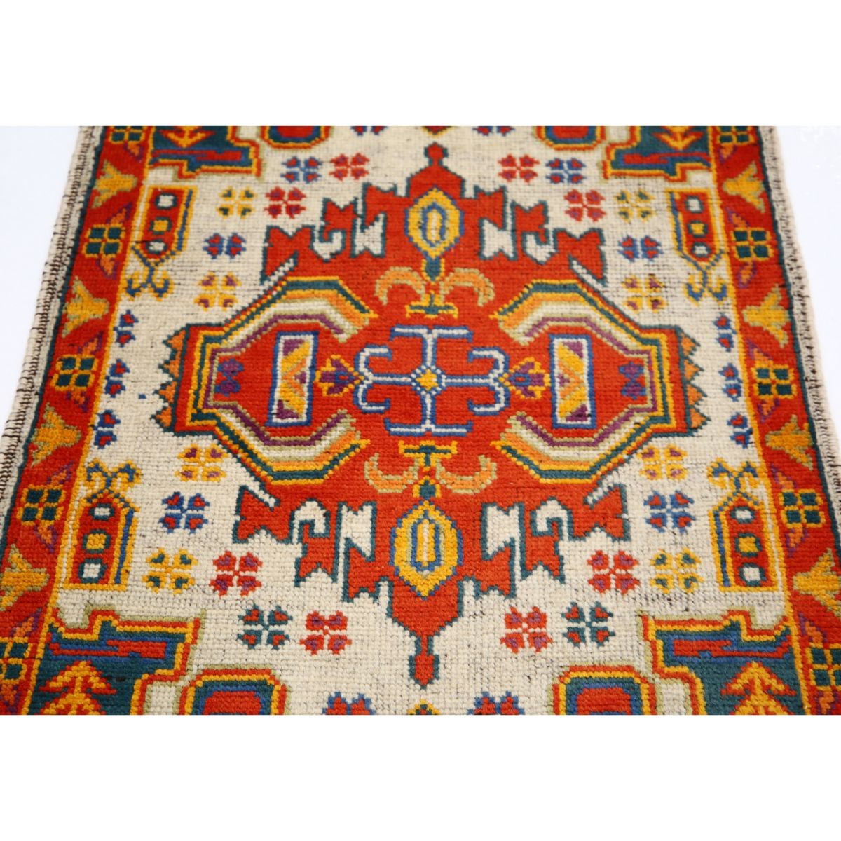 Revival 3x4 Handmade Double Knotted Washable Wool Rug - Colorful