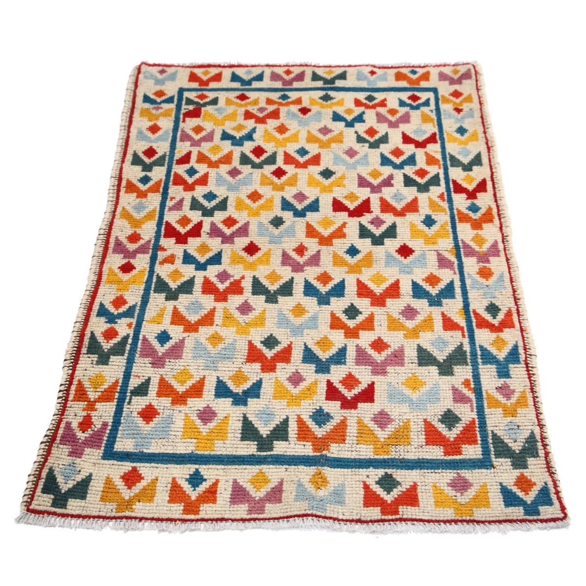 Revival 3x4 Handmade Double Knotted Washable Wool Rug - Colorful
