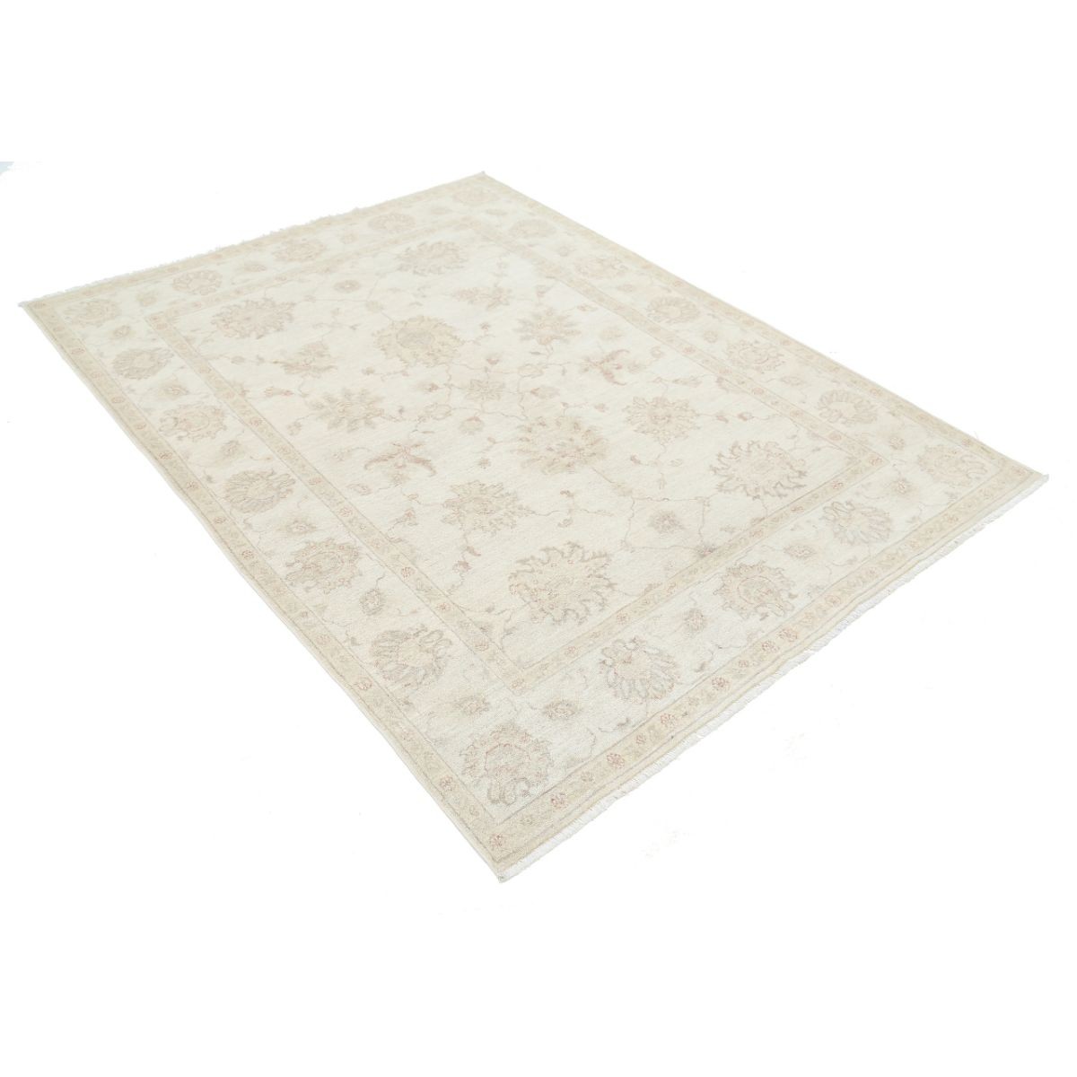 Serenity 5x6 Handmade Double Knotted Washable Wool Rug - Soft Hues