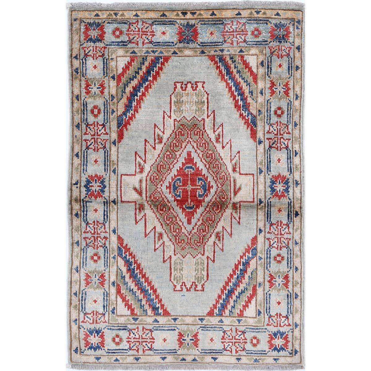 Revival 2x3 Handmade Double Knotted Washable Wool Rug - Colorful