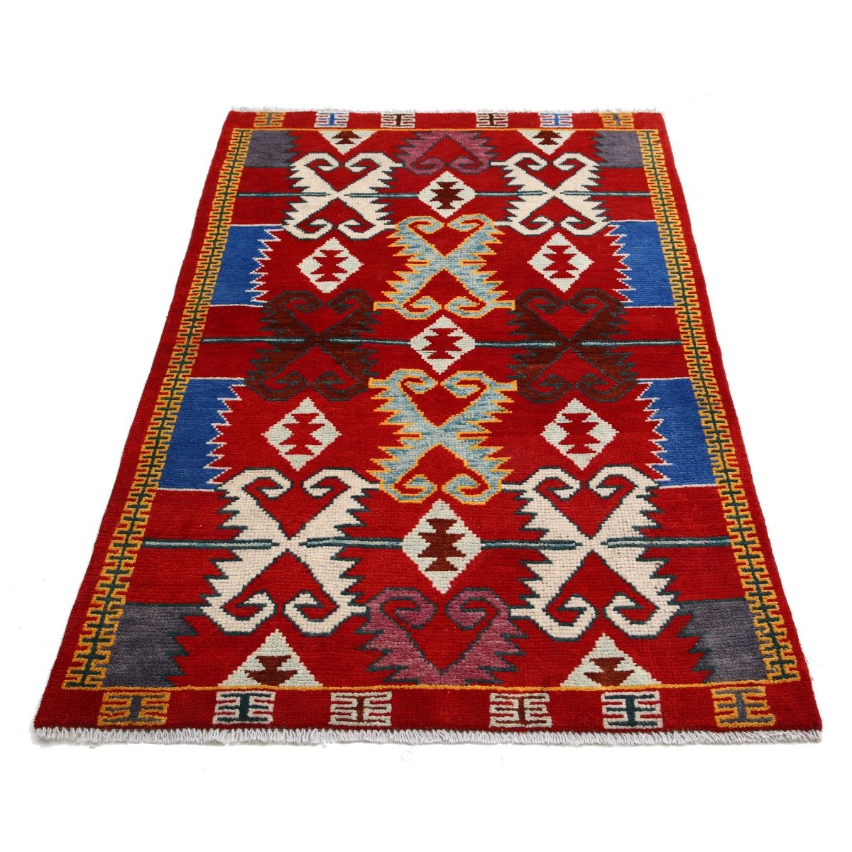 Revival 3x5 Handmade Double Knotted Washable Wool Rug - Colorful