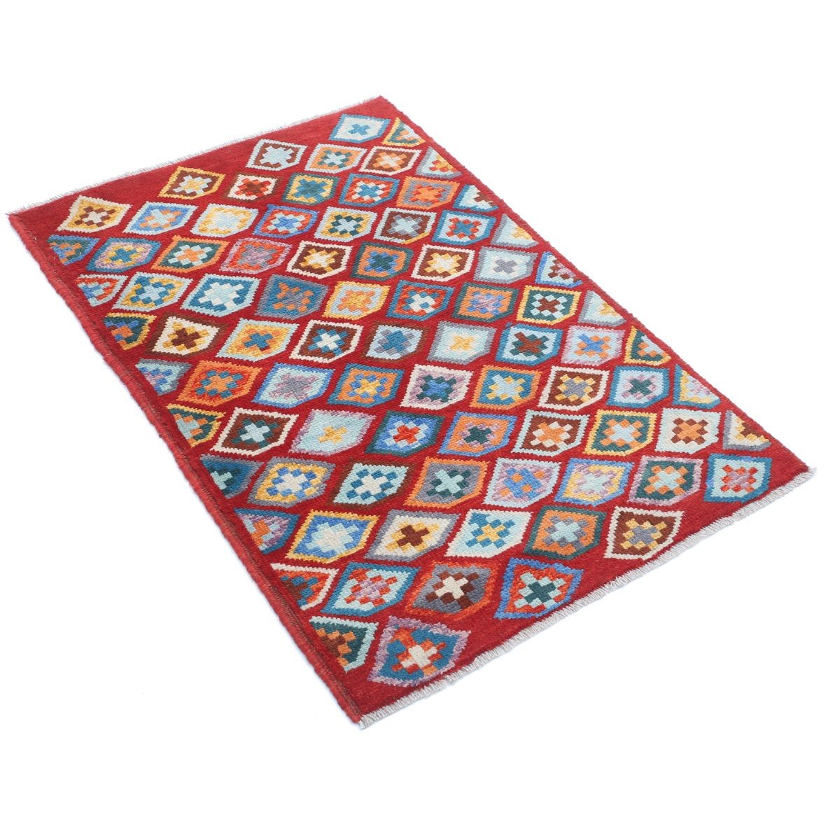 Revival 3x4 Handmade Double Knotted Washable Wool Rug - Colorful
