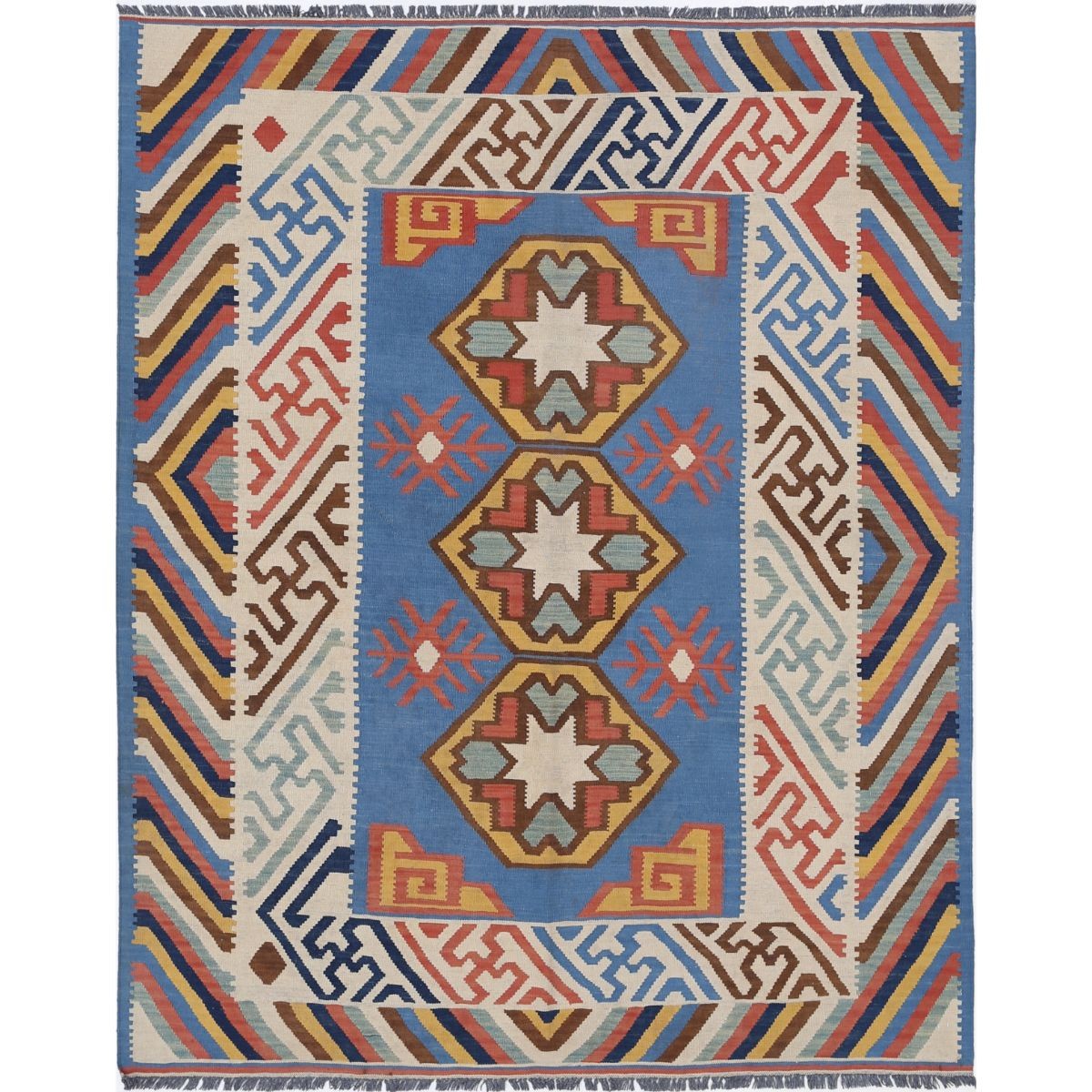 Kafkaas 5x7 Hand Woven Washable Wool Rug - Colorful