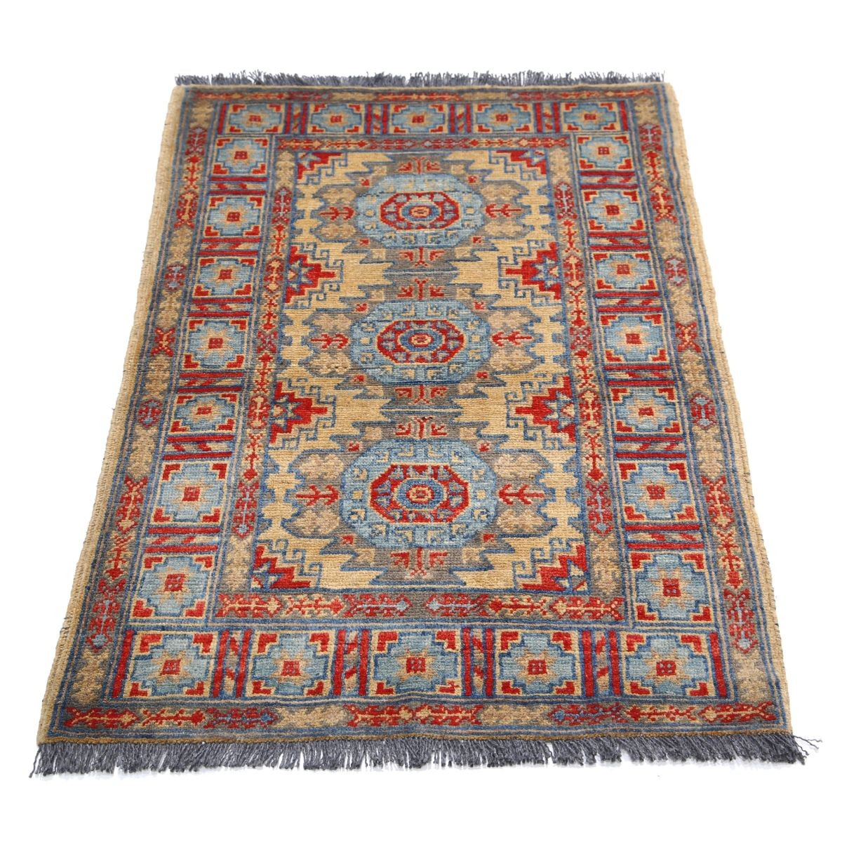 Revival 3x4 Handmade Double Knotted Washable Wool Rug - Colorful