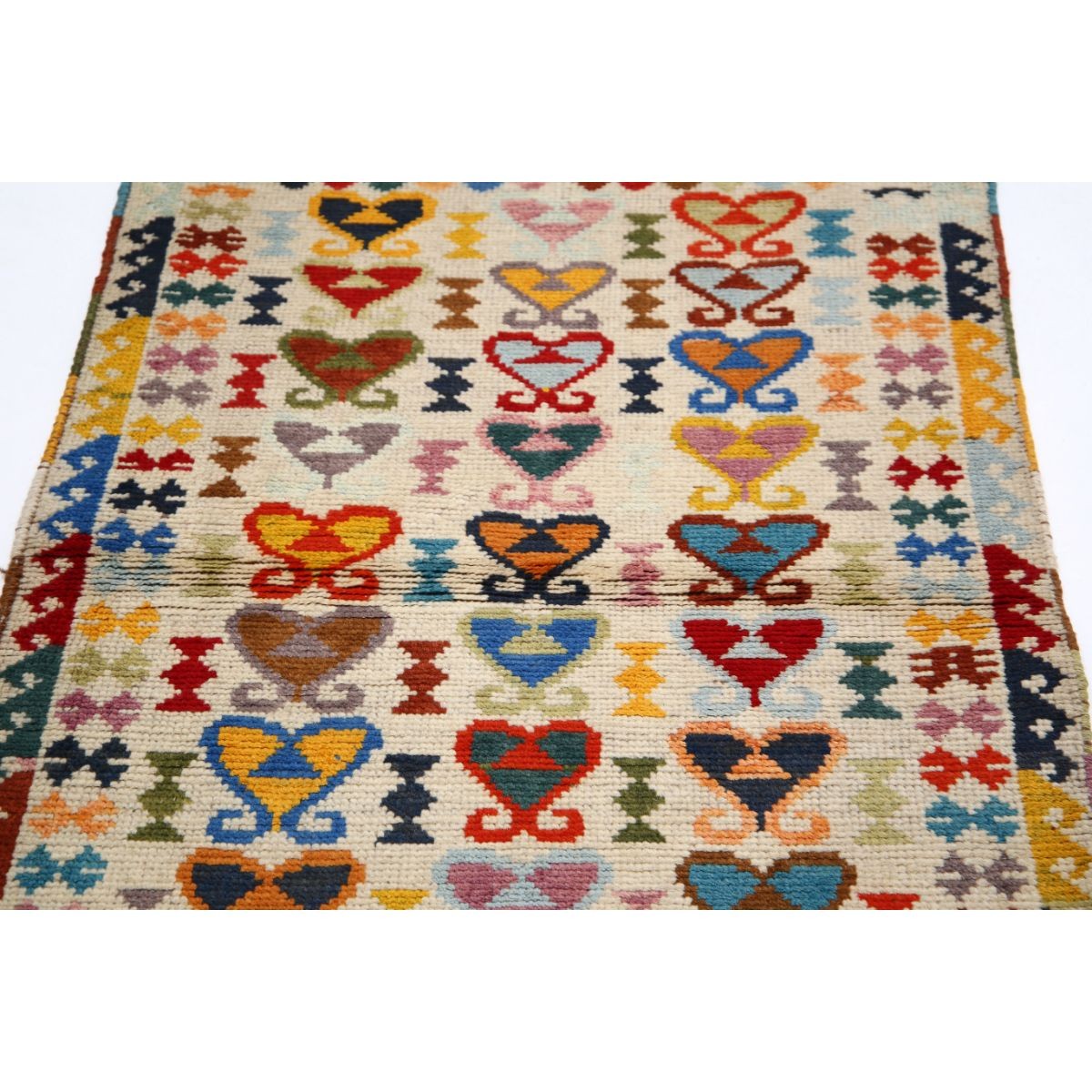 Revival 3x4 Handmade Double Knotted Washable Wool Rug - Colorful