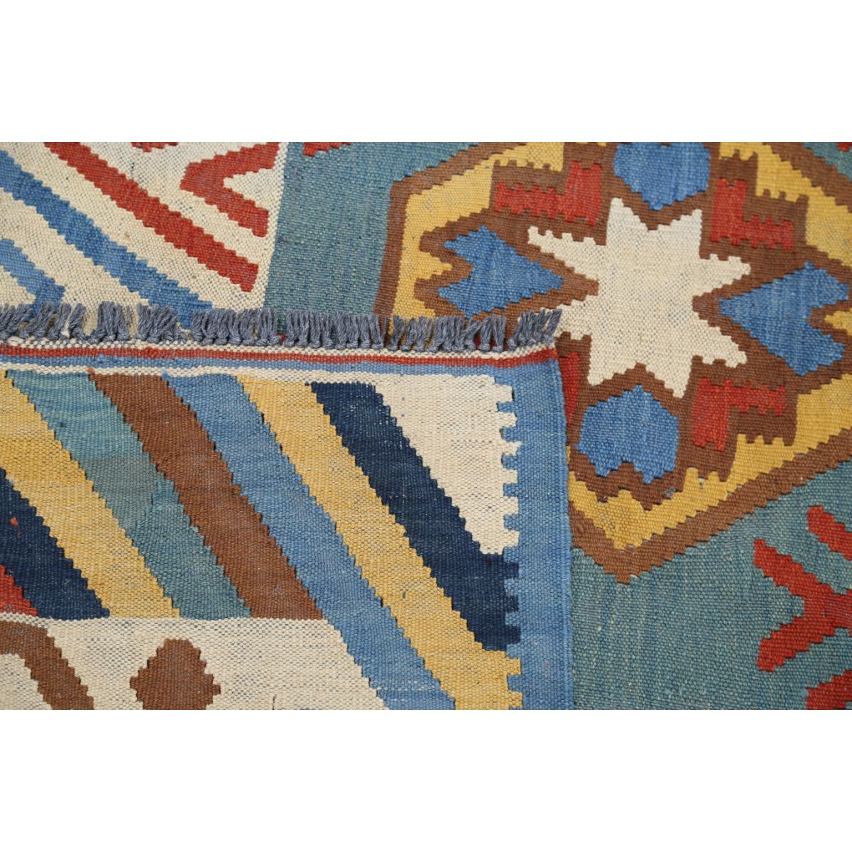 Kafkaas 5x7 Hand Woven Washable Wool Rug - Colorful