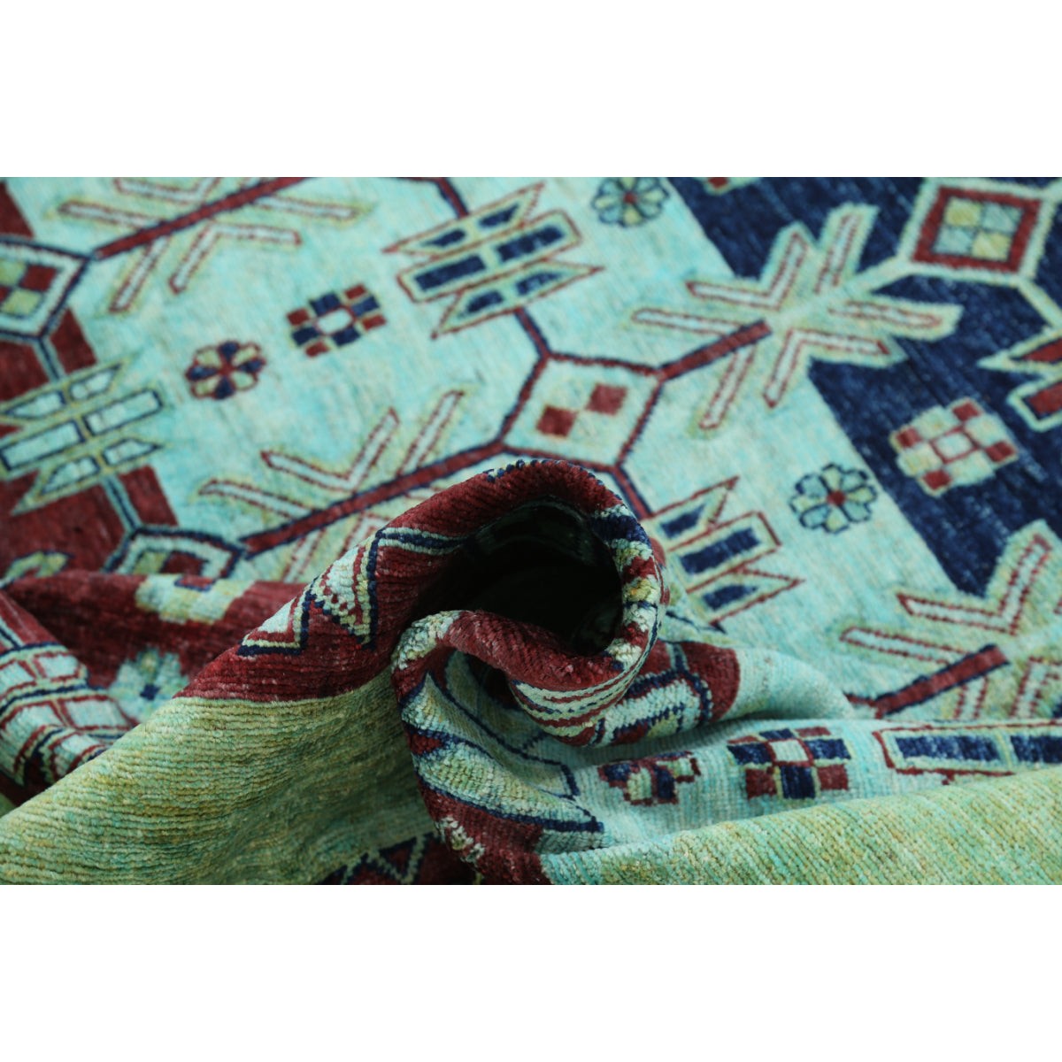 Modcar 8x10 Handmade Double Knotted Washable Wool Rug - Colorful