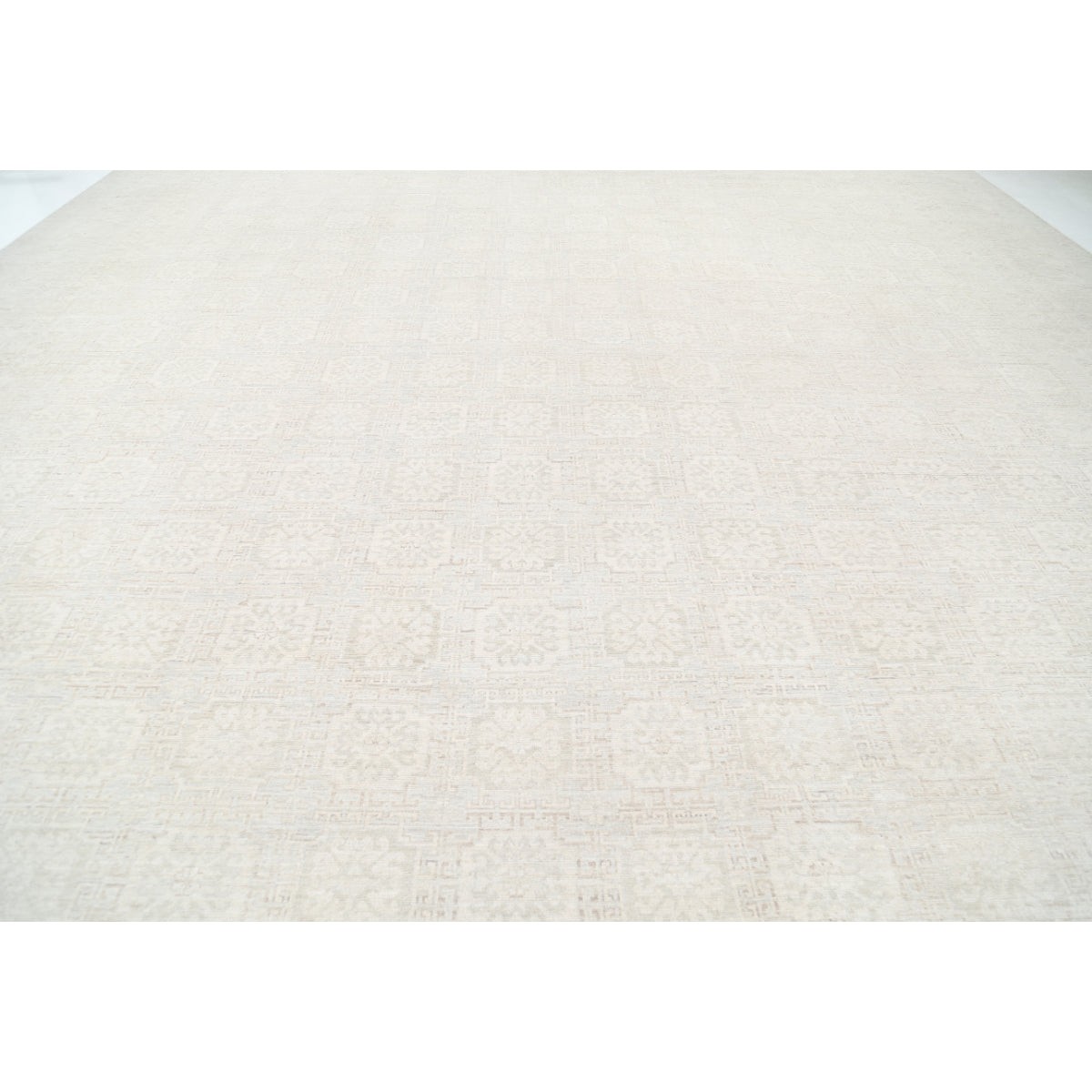 Khotan 17x24 Handmade Double Knotted Washable Wool Rug - Soft Hues