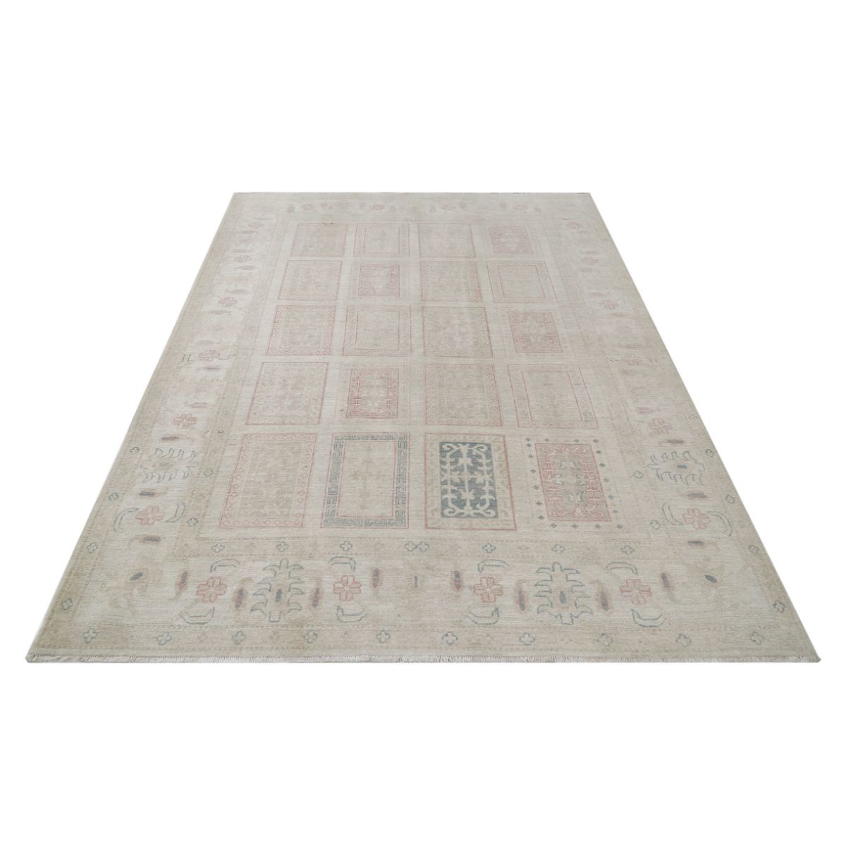 Bakhtiari 6x7 Handmade Double Knotted Washable Wool Rug - Soft Hues