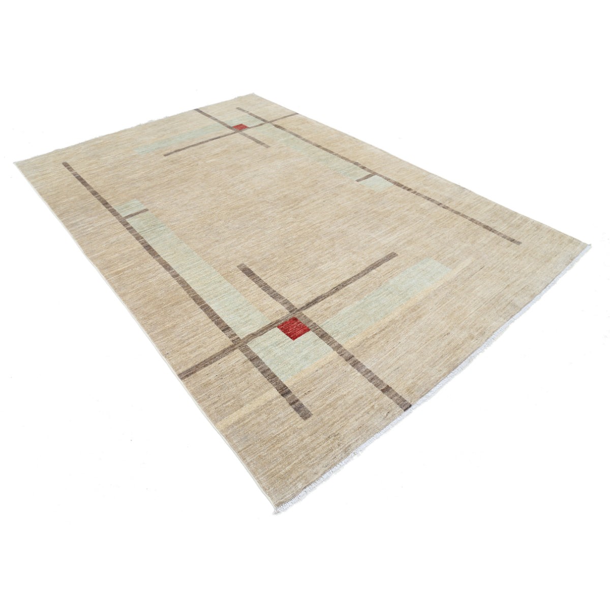 Modcar 7x9 Handmade Double Knotted Washable Wool Rug - Colorful