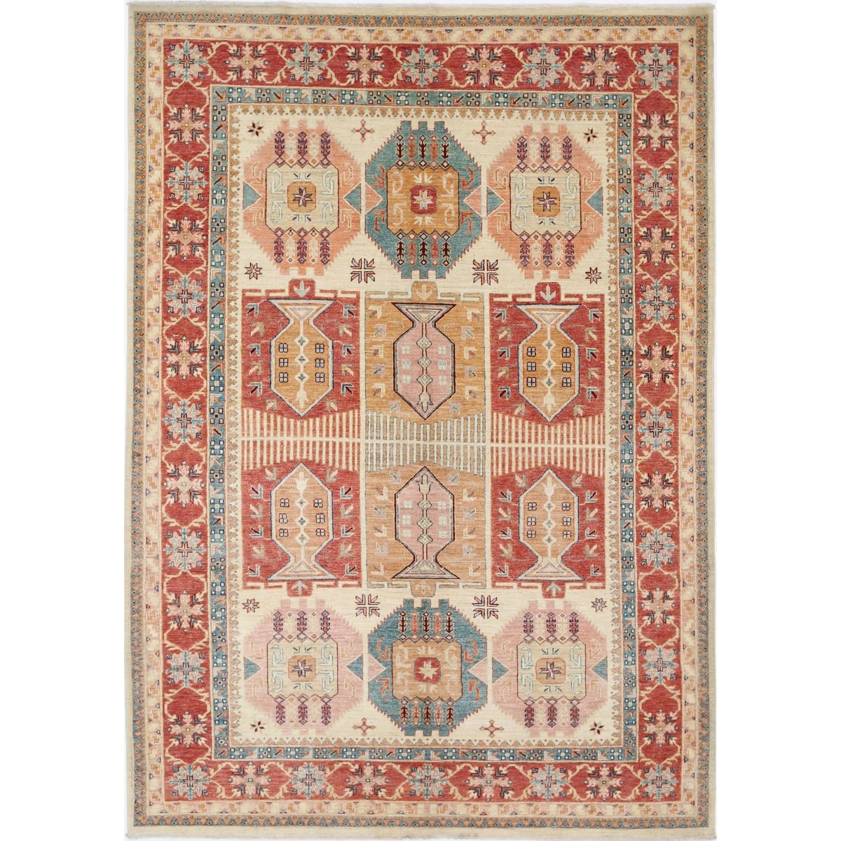 Ziegler 7x10 Hand-Knotted Washable Wool Rug - Colorful