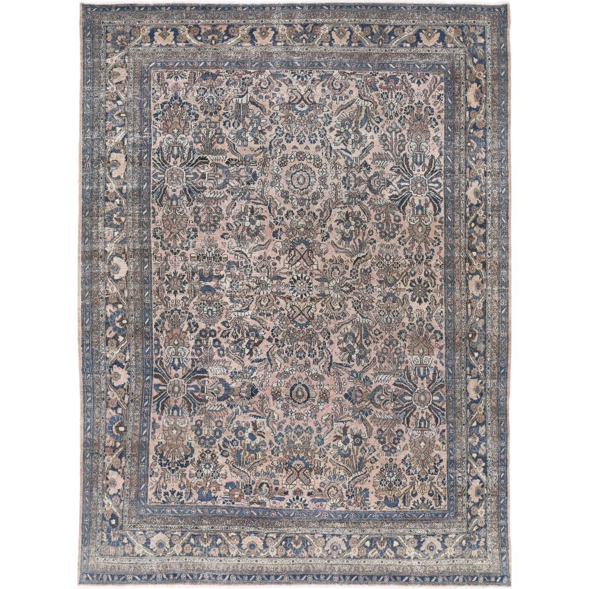 Vintage 8x12 Handmade Double Knotted Washable Wool Rug - Soft Hues