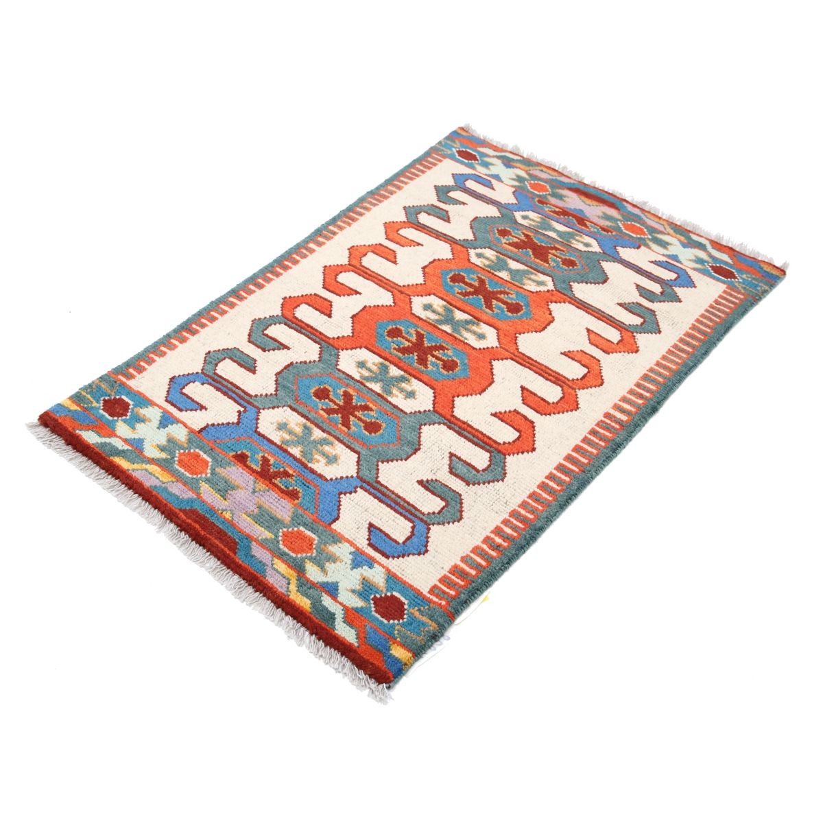 Revival 3x4 Handmade Double Knotted Washable Wool Rug - Colorful