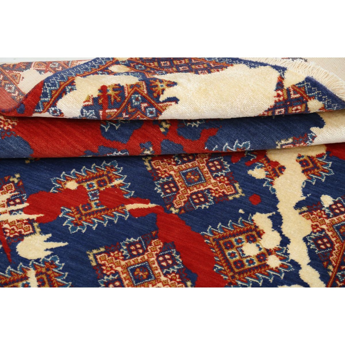 Ajrak 4x6 Powered-Loomed Washable Wool Rug - Colorful
