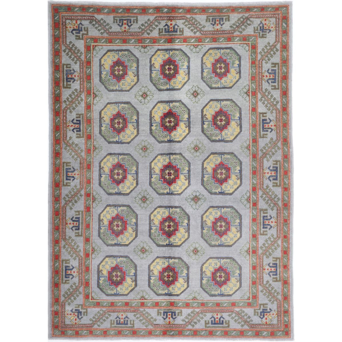 Revival 6x8 Handmade Double Knotted Washable Wool Rug - Colorful