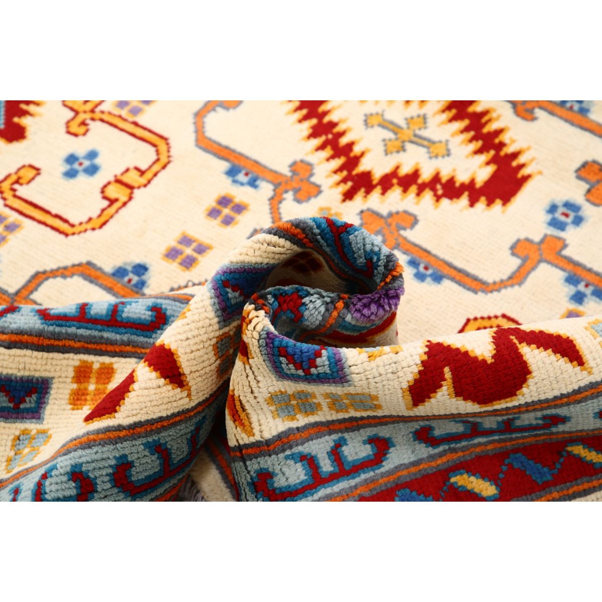 Revival 6x8 Handmade Double Knotted Washable Wool Rug - Colorful