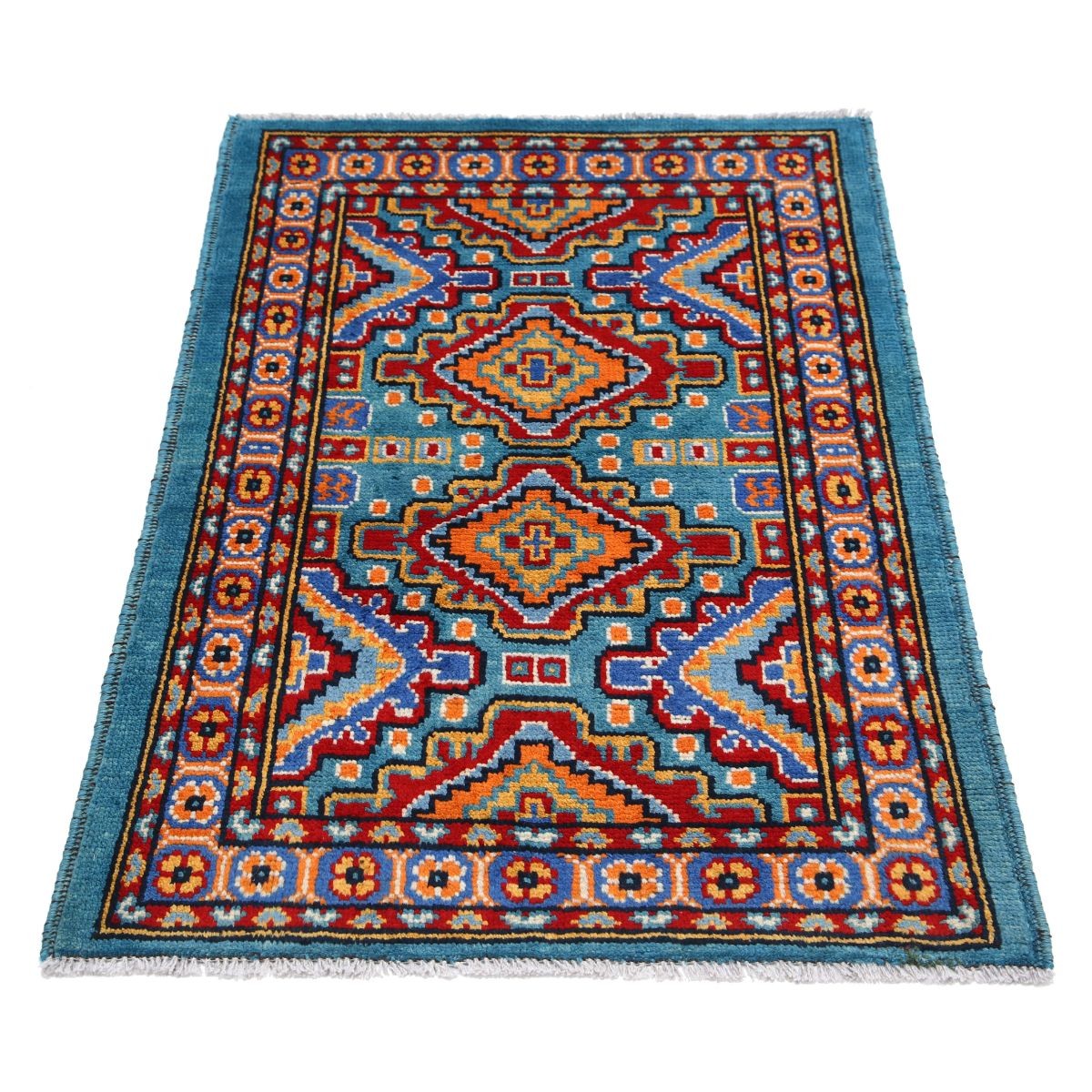 Revival 3x4 Handmade Double Knotted Washable Wool Rug - Colorful
