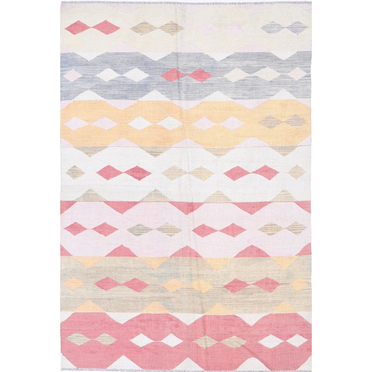 Silki 5x8 Hand Woven Washable Silk Rug - Colorful