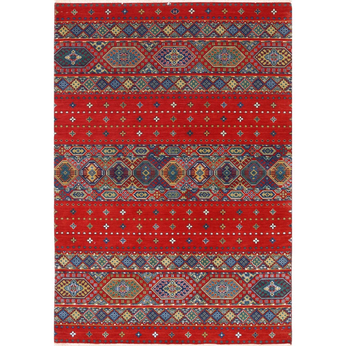 Gulshan-4'0" 4x6 Machine-Made Washable Wool Rug - Colorful