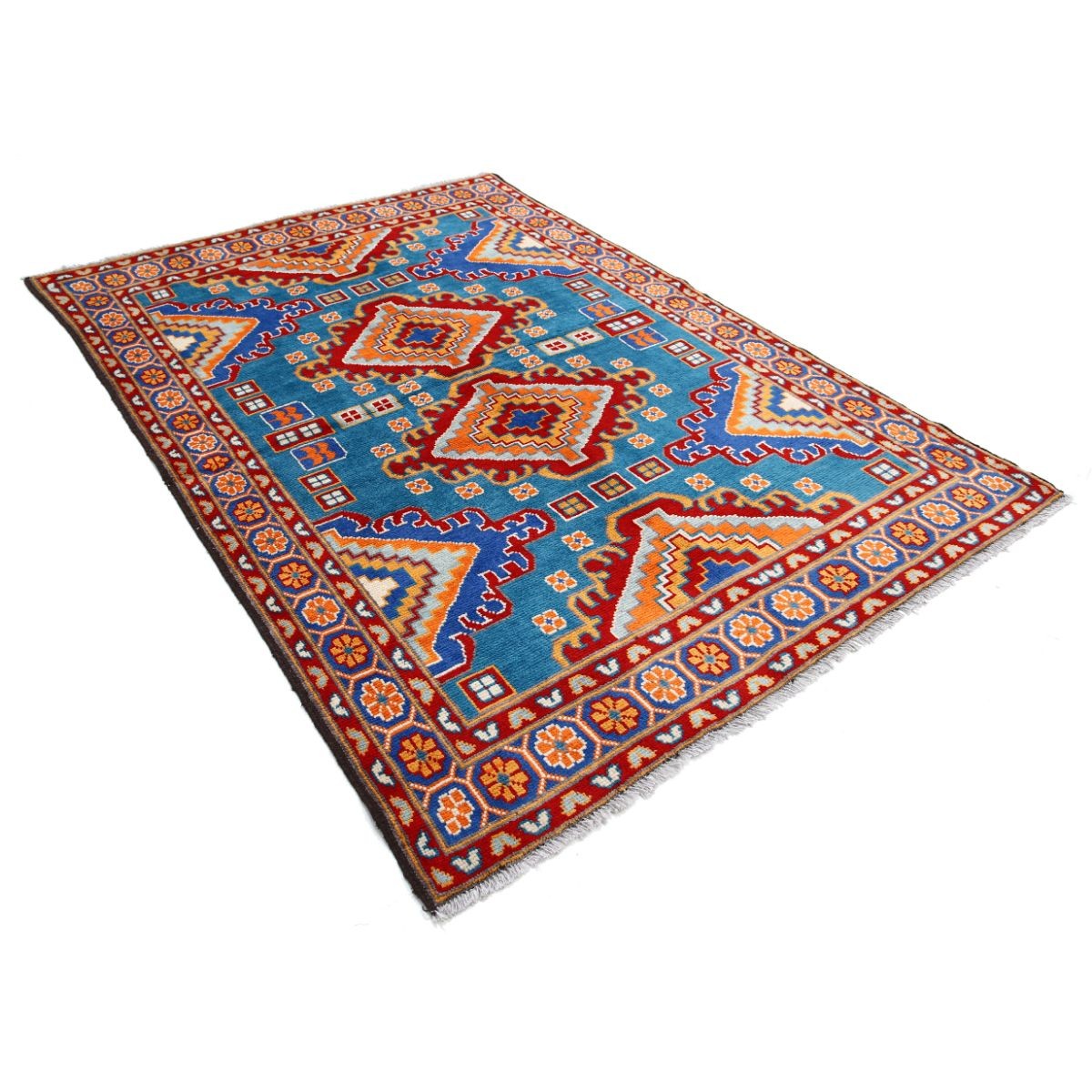 Revival 6x8 Handmade Double Knotted Washable Wool Rug - Colorful