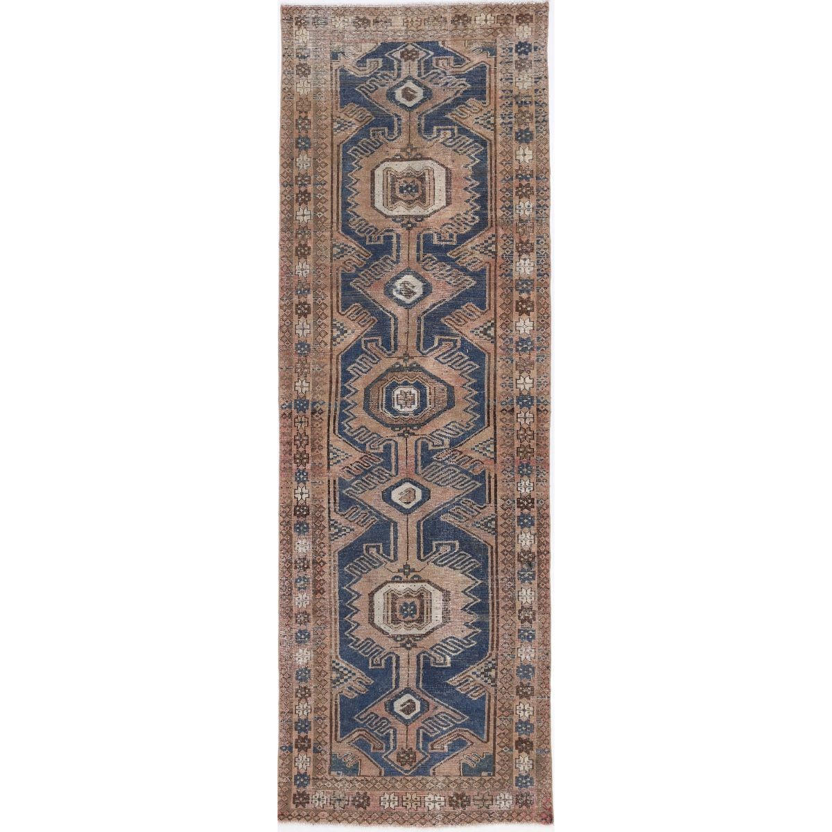 Vintage 3x10 Handmade Double Knotted Washable Wool Runner - Soft Hues