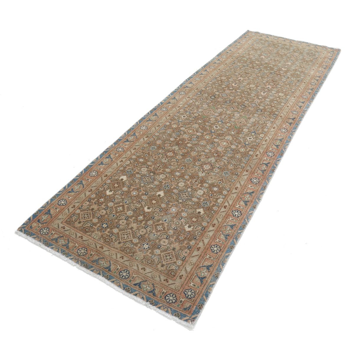 Vintage 3x10 Hand-Knotted Washable Wool Runner - Soft Hues