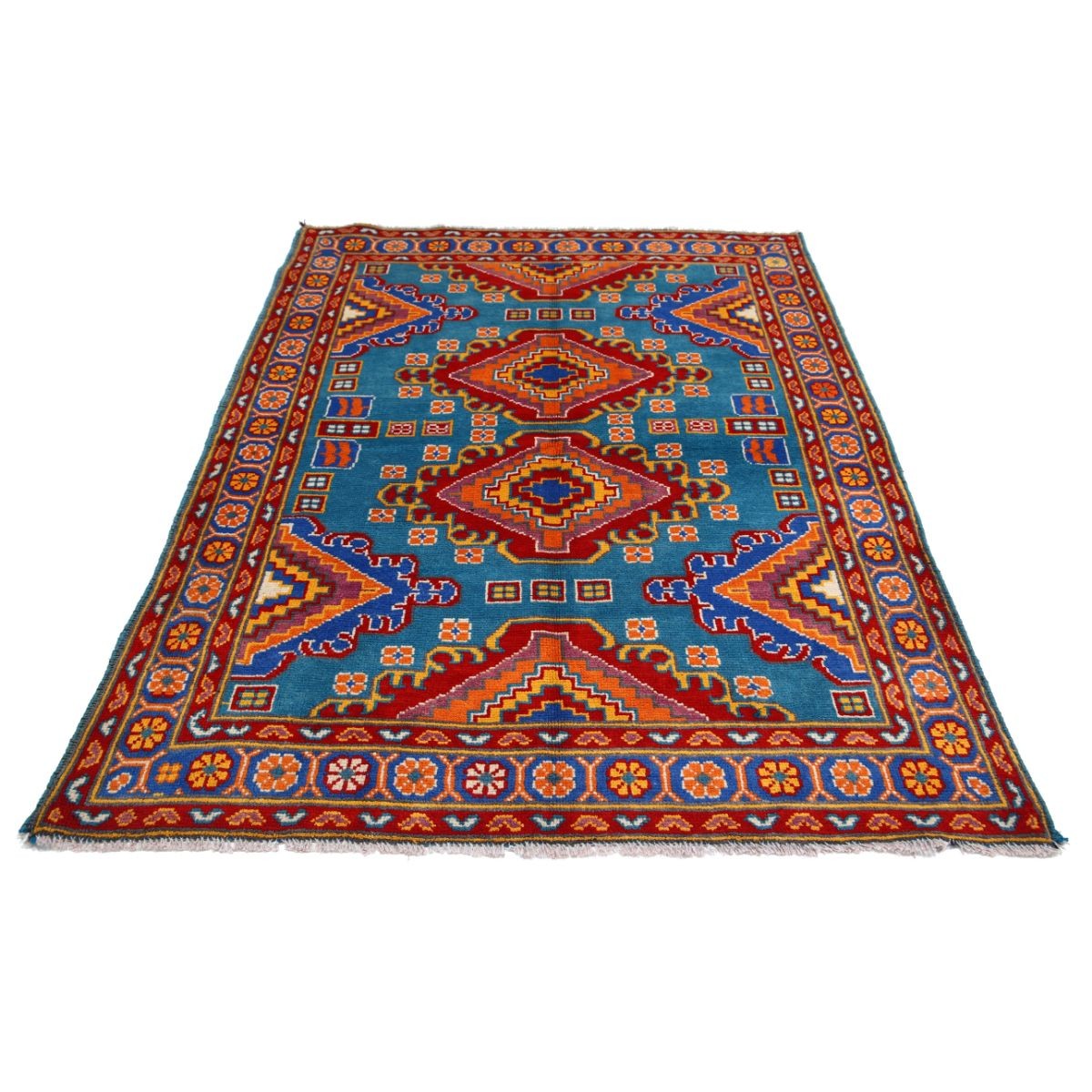 Revival 5x7 Handmade Double Knotted Washable Wool Rug - Colorful