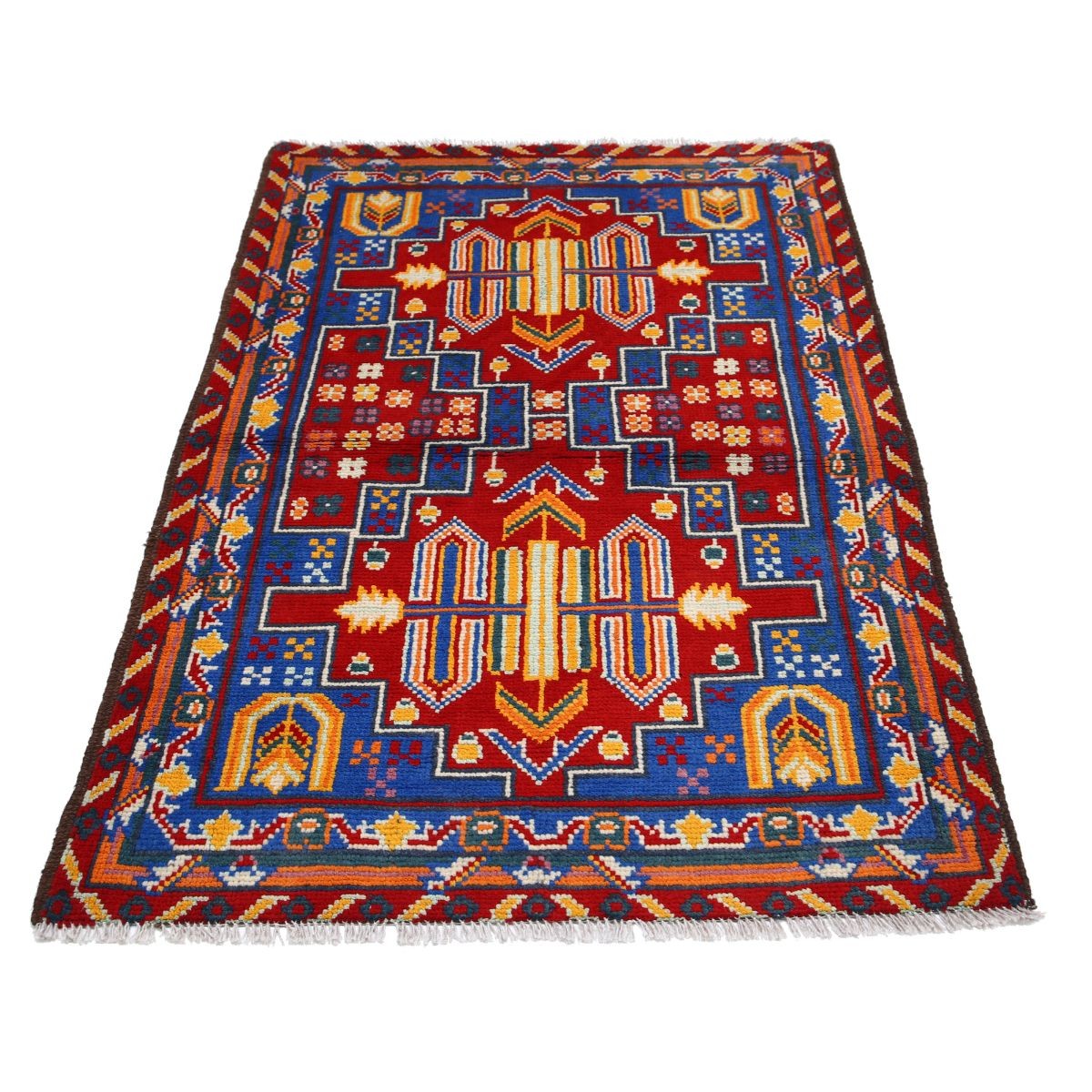 Revival 3x5 Handmade Double Knotted Washable Wool Rug - Colorful