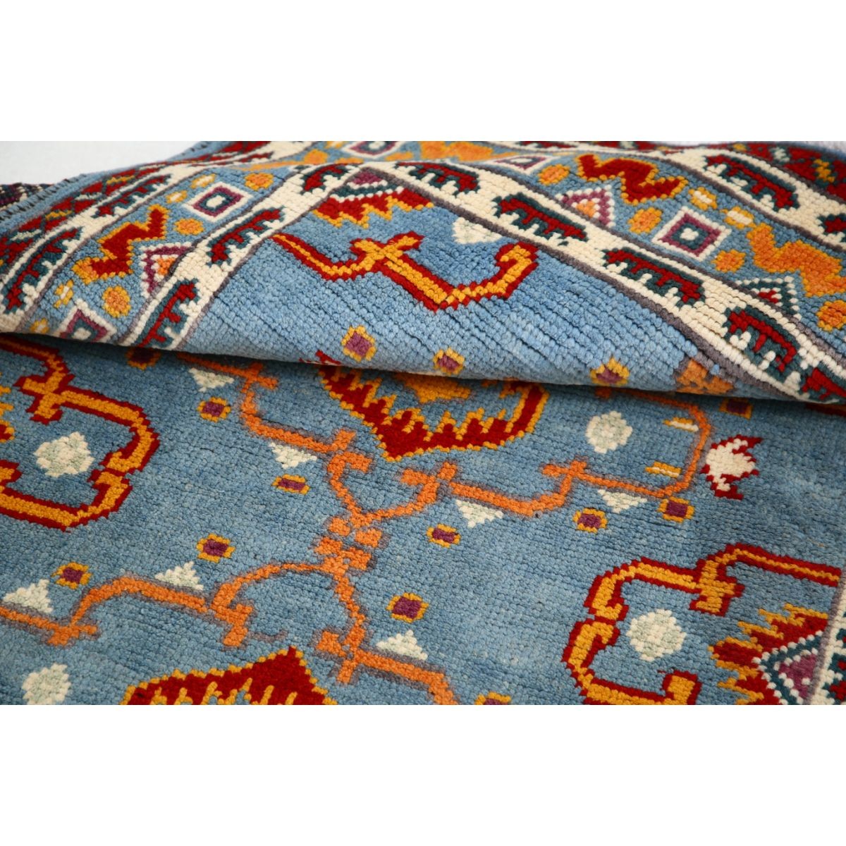 Revival 4x5 Handmade Double Knotted Washable Wool Rug - Colorful