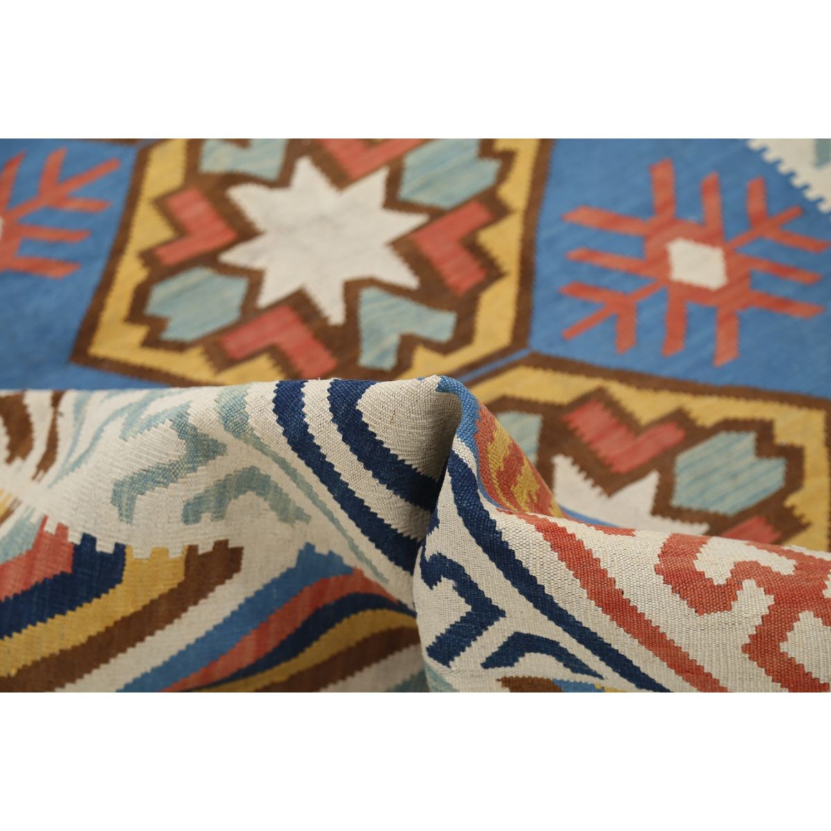 Kafkaas 5x7 Hand Woven Washable Wool Rug - Colorful