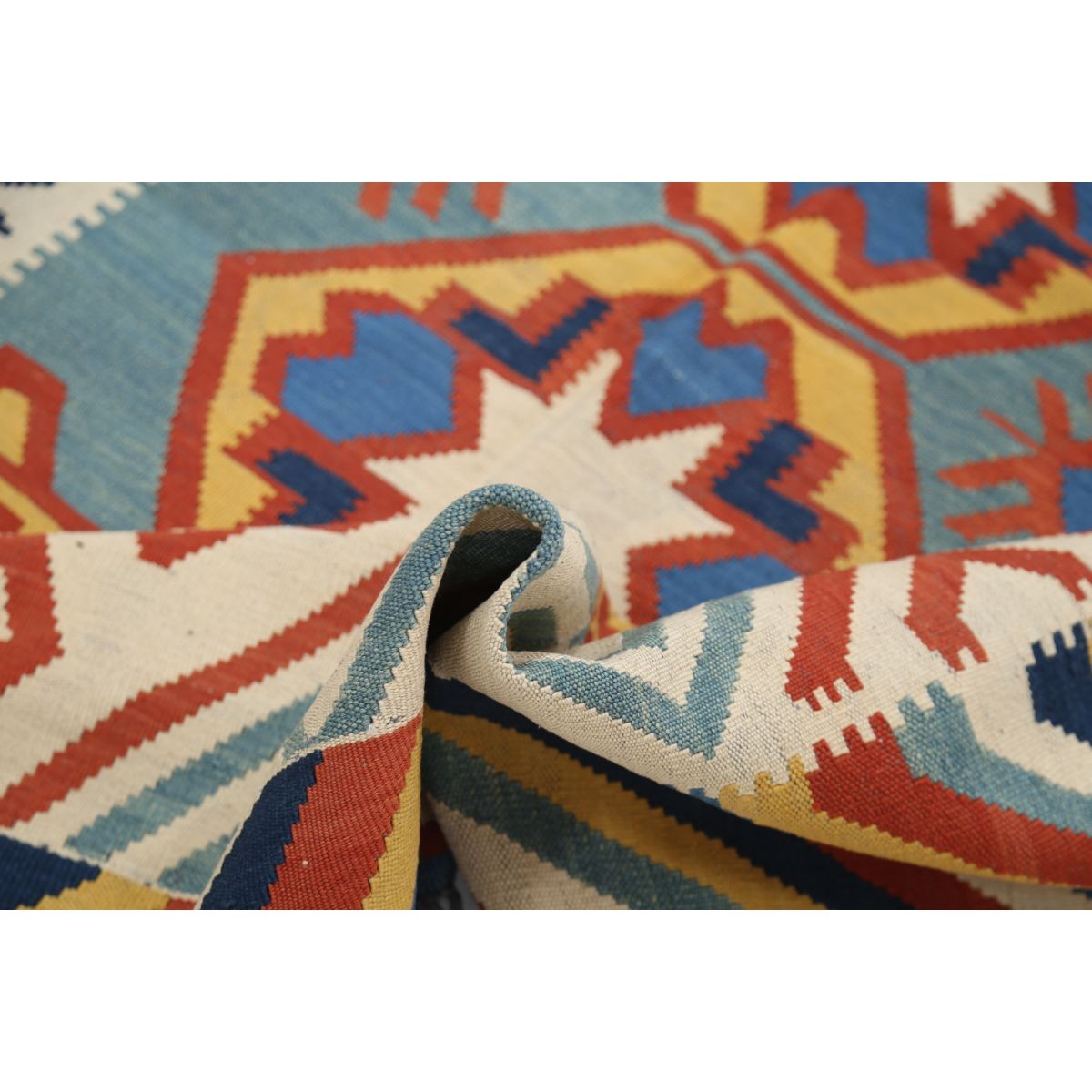 Kafkaas 5x7 Hand Woven Washable Wool Rug - Colorful