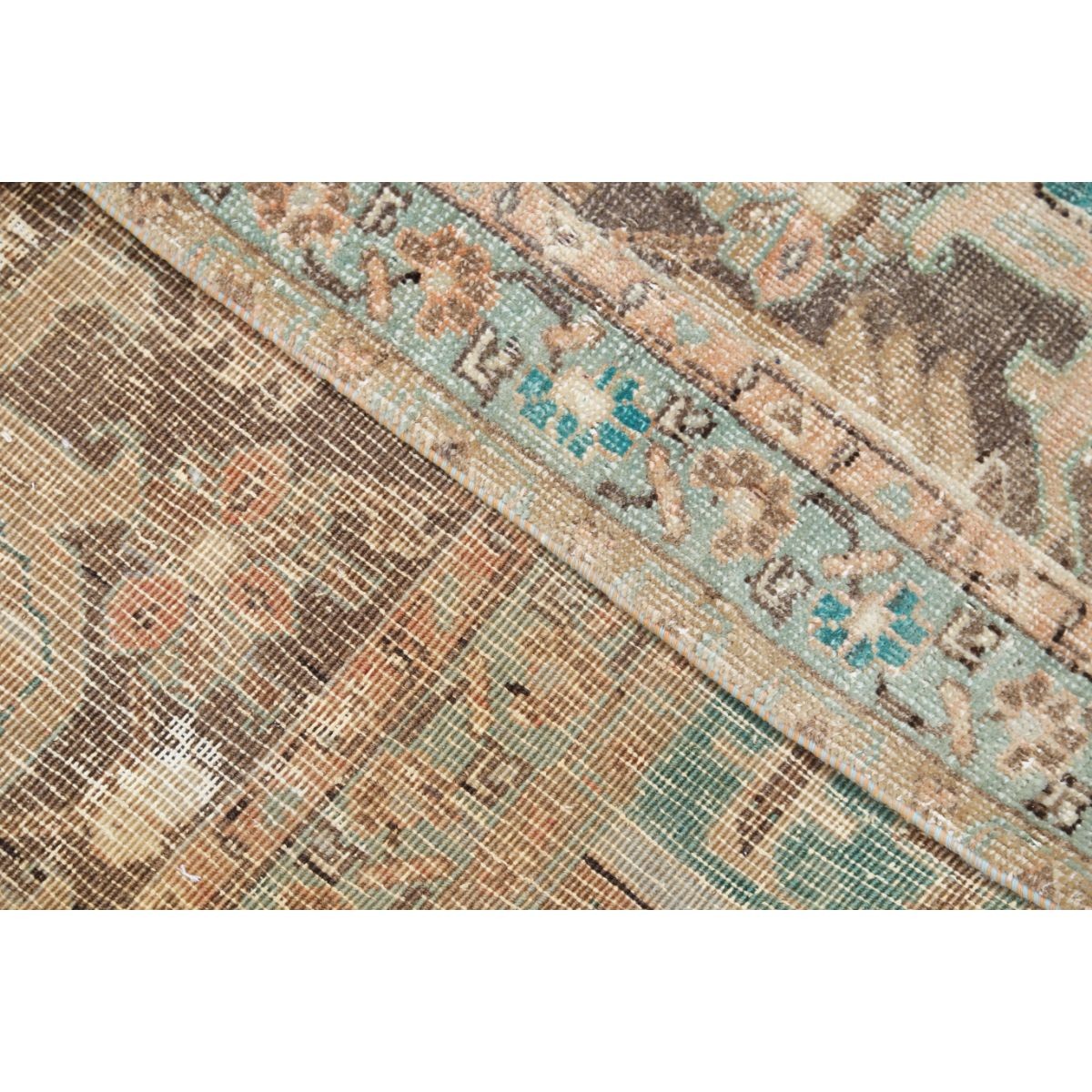Vintage 13x19 Handmade Double Knotted Washable Wool Rug - Soft Hues