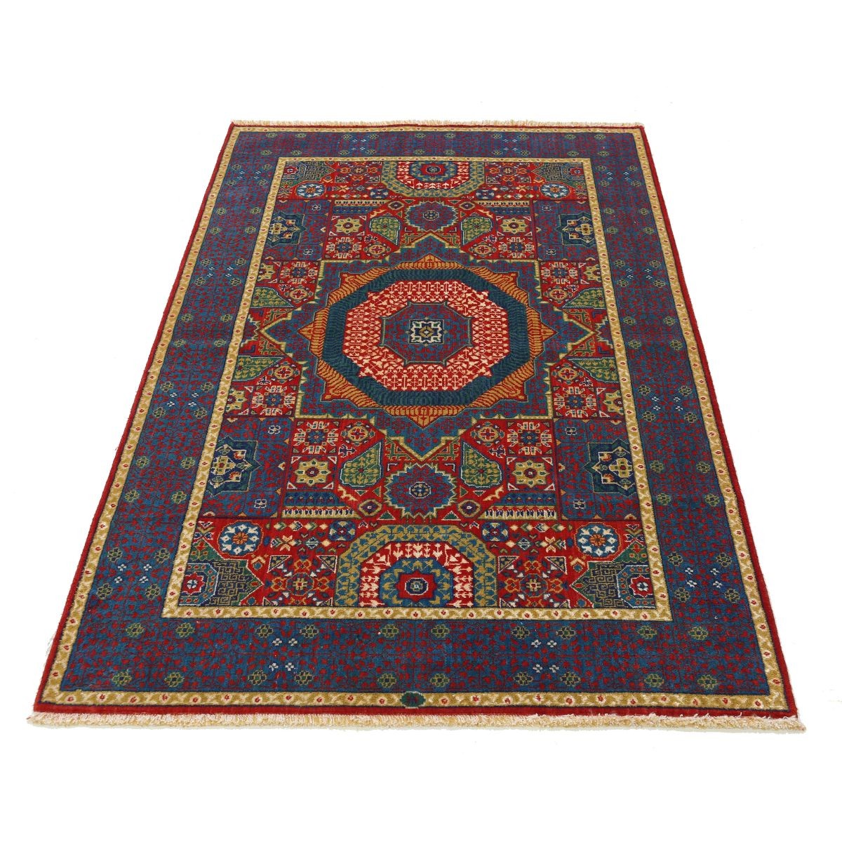 Gulshan-3'10" 4x6 Machine-Made Washable Wool Rug - Colorful