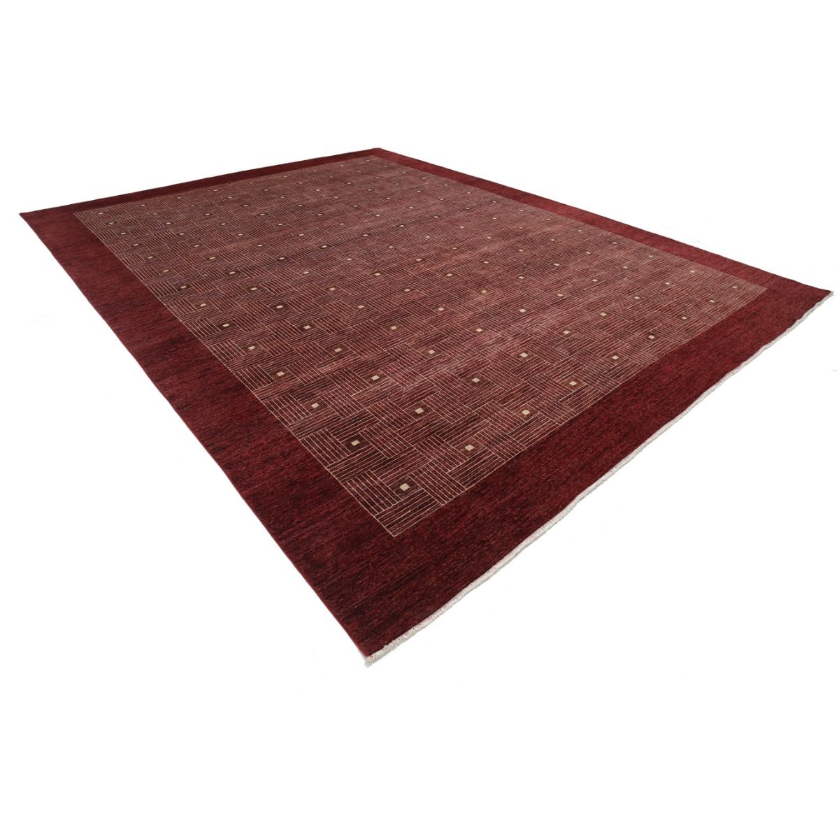 Modcar 12x15 Handmade Double Knotted Washable Wool Rug - Colorful