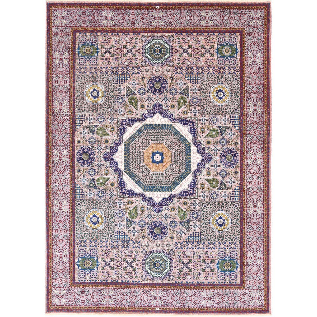 Gulshan 8x12 Machine-Made Washable Wool Rug - Colorful