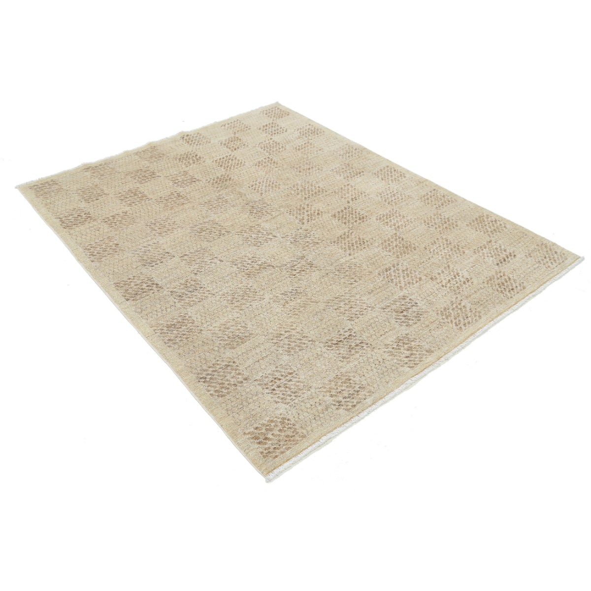 Modcar 5x6 Handmade Double Knotted Washable Wool Rug - Colorful