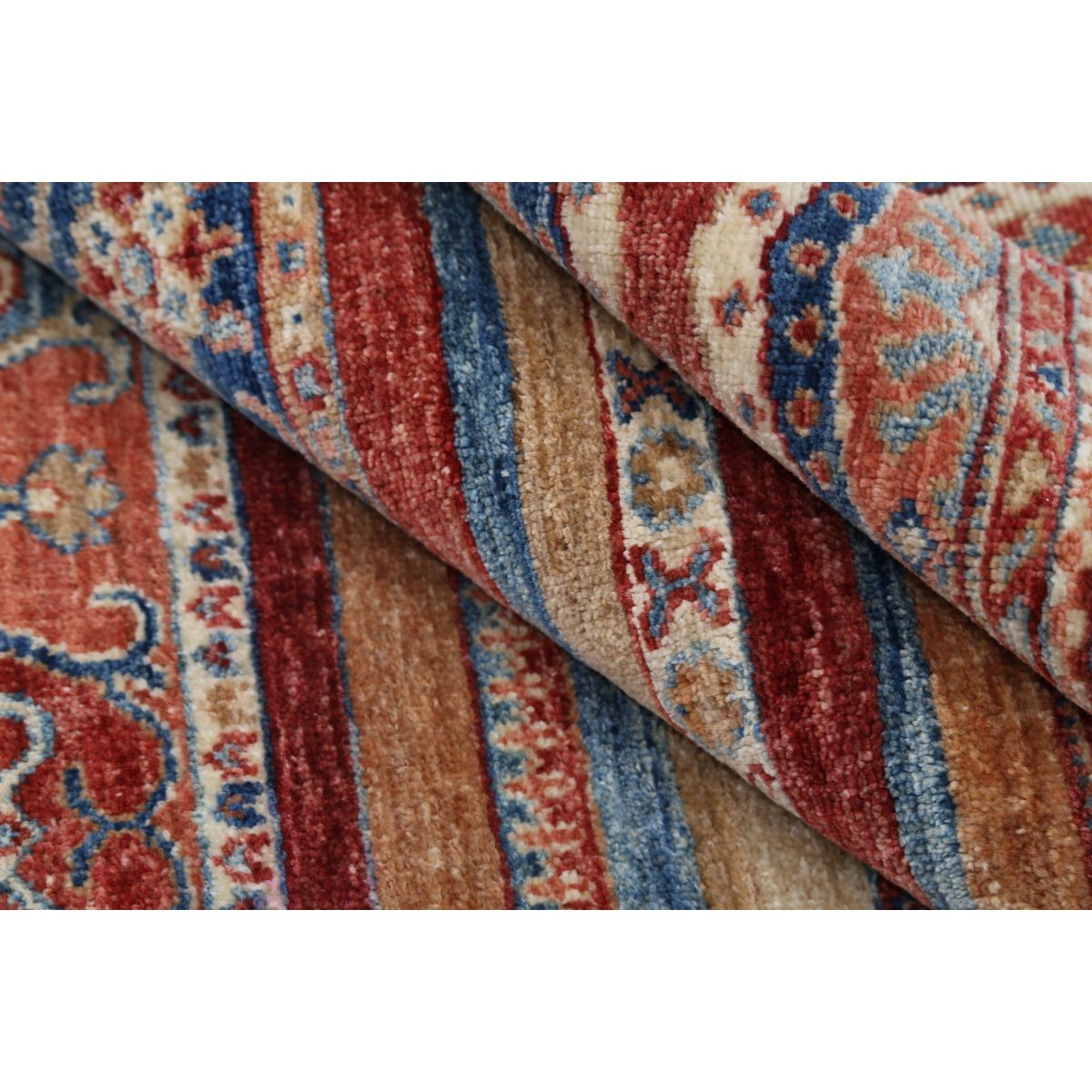 Khurjeen 6x9 Handmade Double Knotted Washable Wool Rug - Colorful