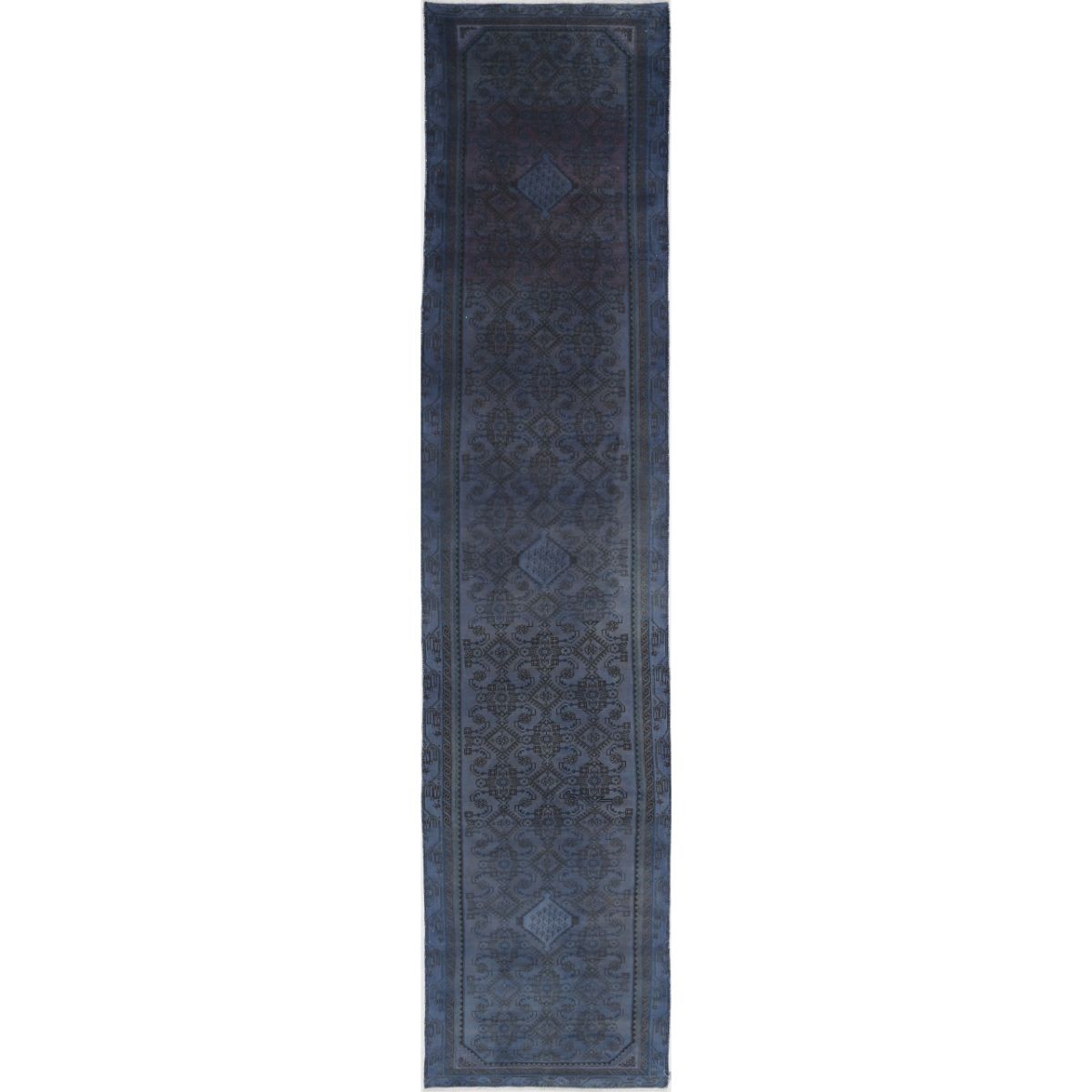 Overdye 3x14 Handmade Double Knotted Washable Wool Runner - Monochormatic
