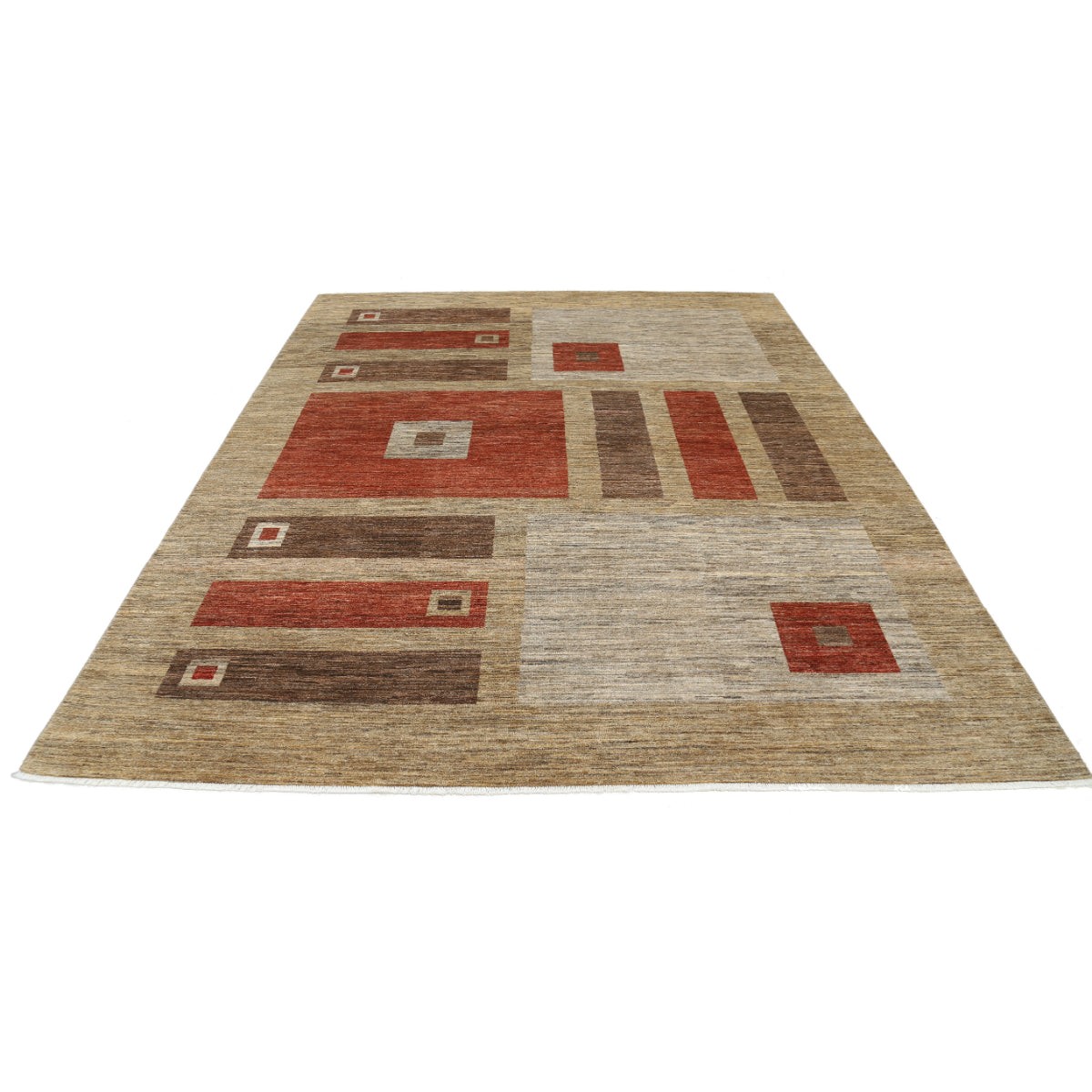 Modcar 8x10 Handmade Double Knotted Washable Wool Rug - Colorful